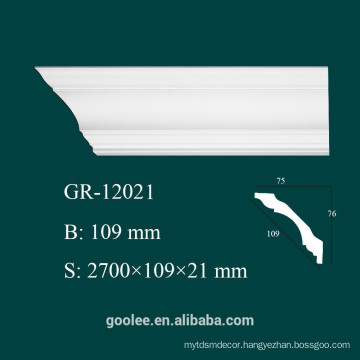 High Density Waterproof Classic Decorative Castable PU Plain Cornice Mouldings